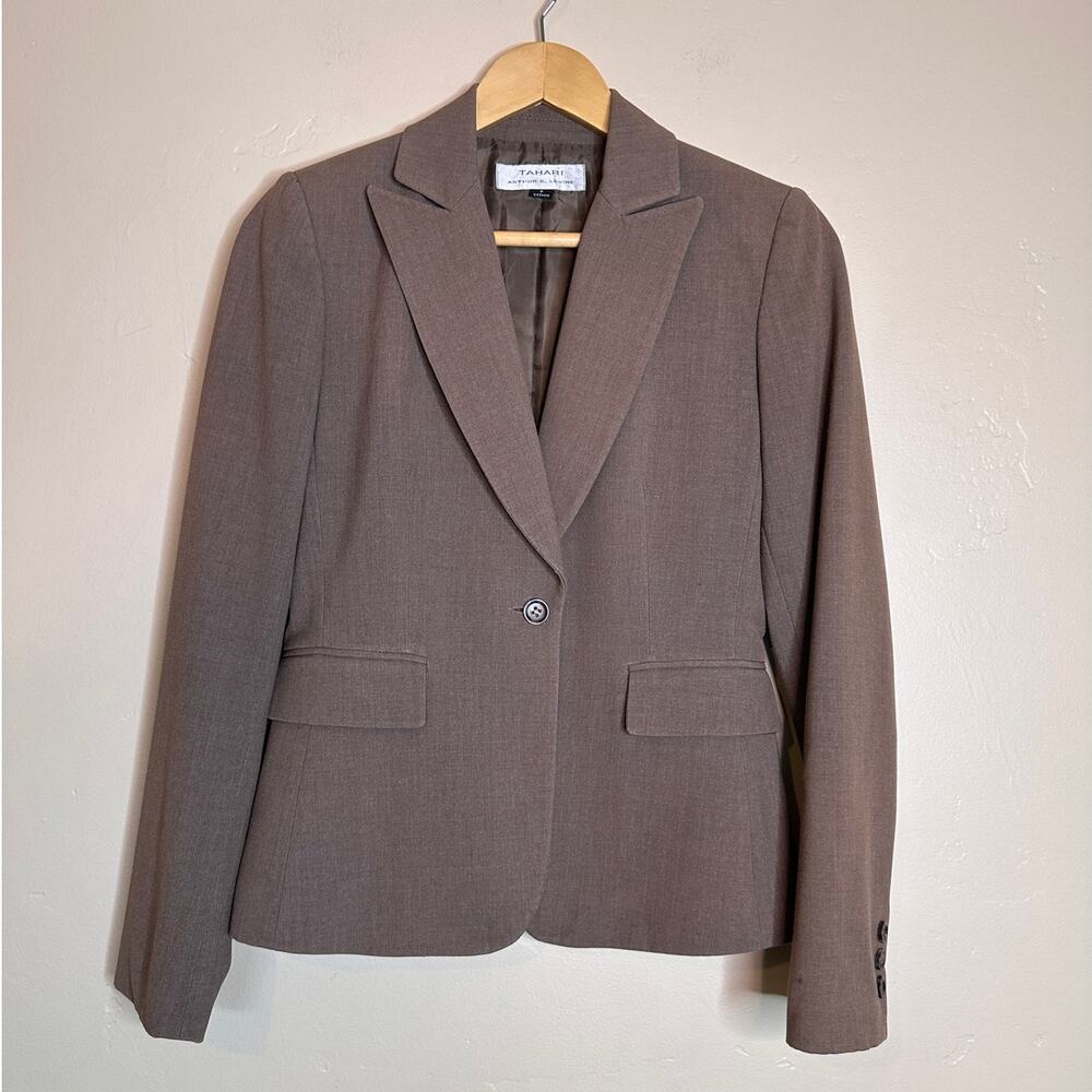 Tahari Arthur S. Levine Brown Pocket Blazer Jacket 2
